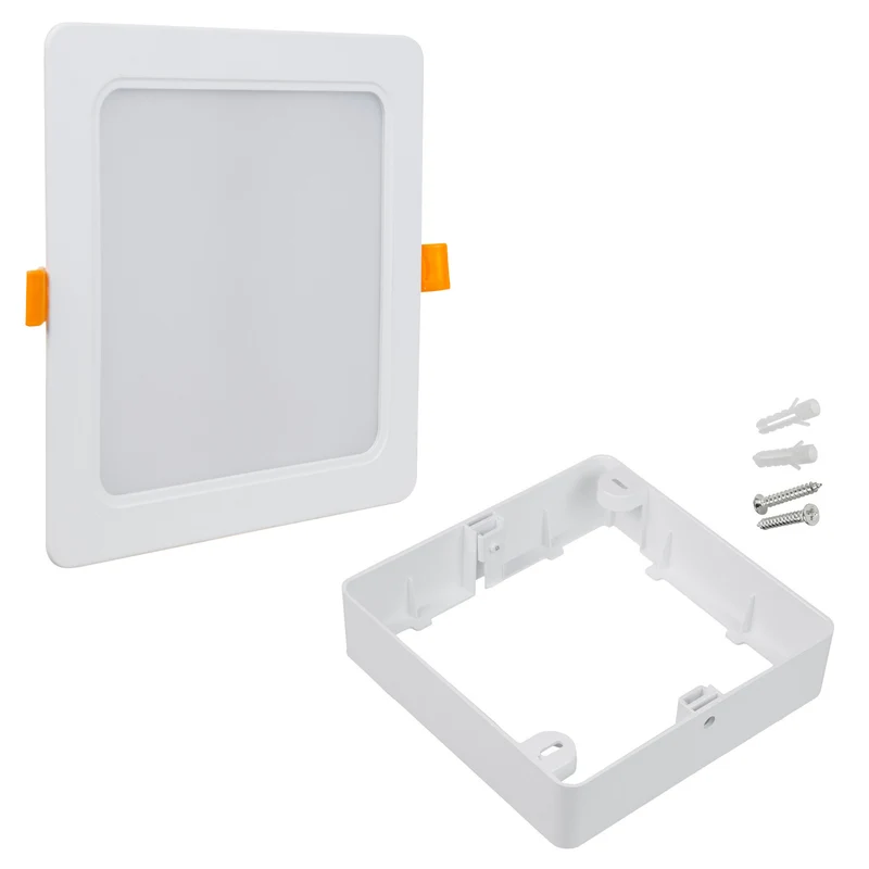 Maclean LED Plafondpaneel, SLIM inbouw, 18W, Neutraal Wit 4000K, 170*170*26mm, 1800lm, MCE374 S + Opbouwadapter MCE379 S