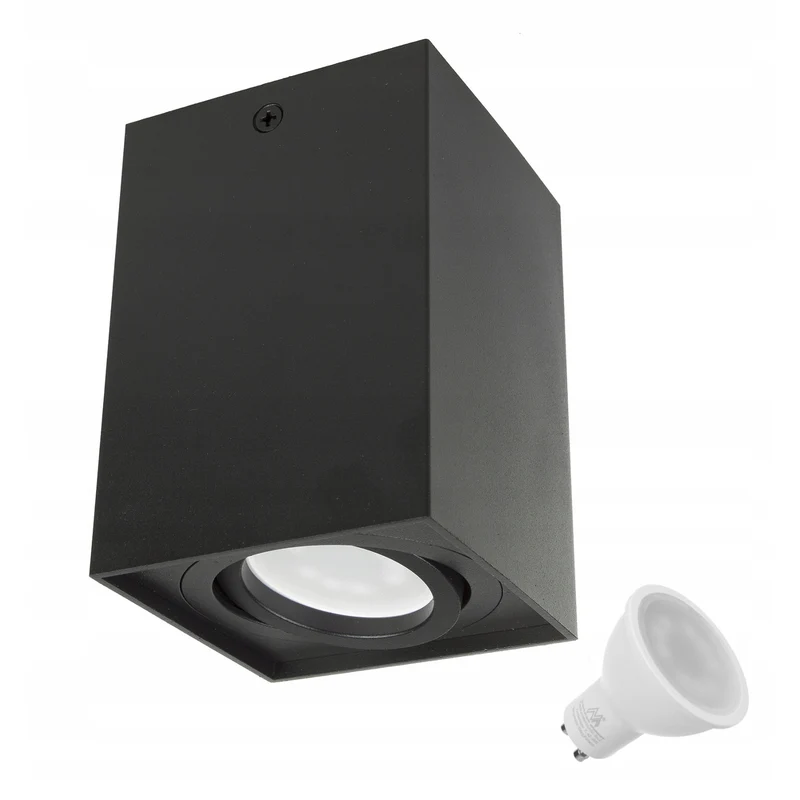 Maclean buis- / opbouwarmatuur, spot, halogeen, vierkant, aluminium, lamp 5W GU10, 80x80x115mm, kleur zwart, MCE426 B +