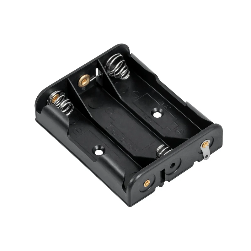 Batterijhouder 3xAA vierkant in kunststof zwart GNI0052