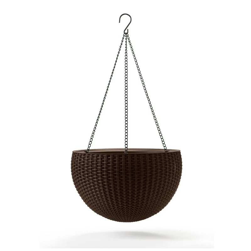 Hangende bloempot Keter Bol Planter bruin Moderne vorm