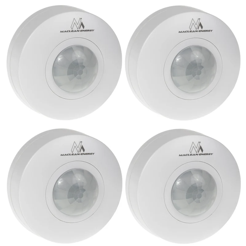 Maclean PIR bewegingsmelder, bereik 6m, plafond, max. belasting 1200W, IP20, MCE314 W 4 stuks