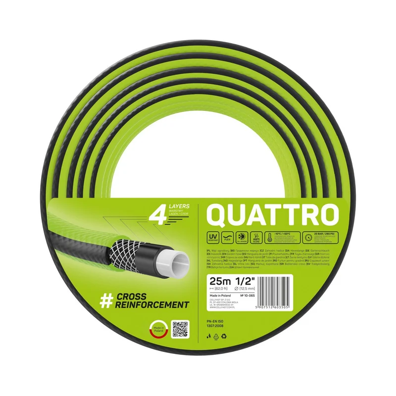 Cellfast - Quattro Tuinslang - 1/2 "25m 4 lagen gevlochten kruisen