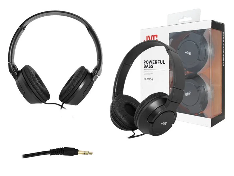 JVC HAS-180BEF - Hoofdtelefoon / Zwart - kabellengte: 1,2 m