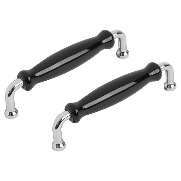 Differnz meubelgreep keramiek, chroom zwart 140x37mm 2st