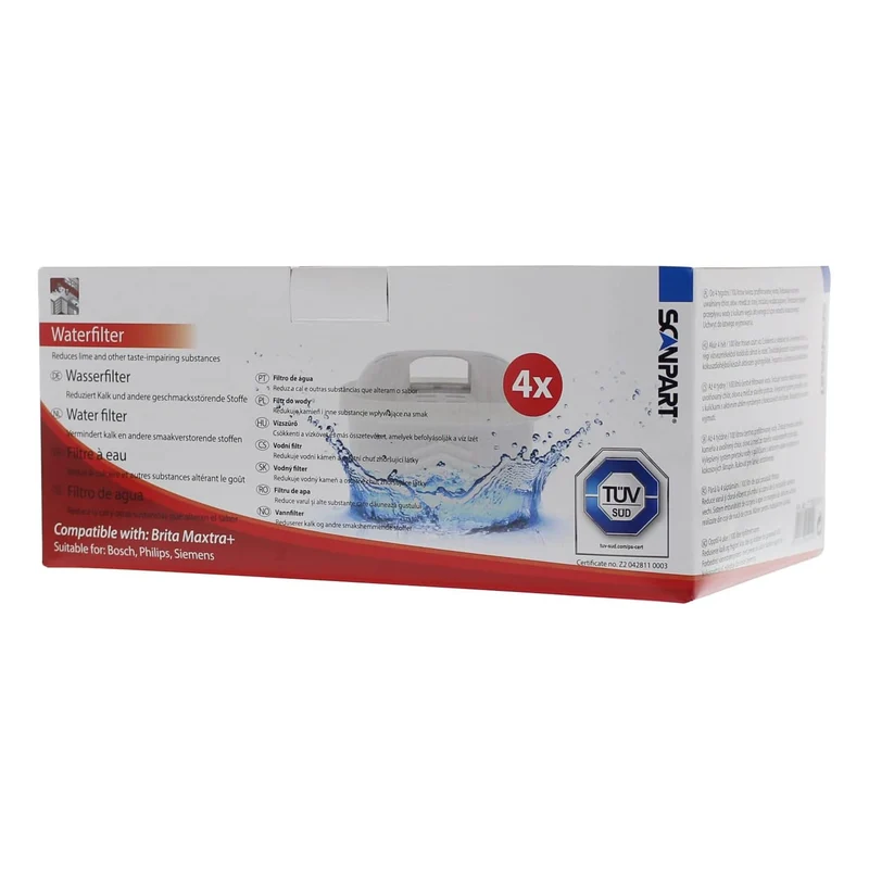 Scanpart waterfilter compatibel met Brita Maxtra Plus, Dafi Unimax, 4 stuks