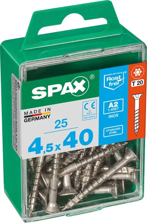 Spax A2 schroef T-star plus verzonken kop 4,5x40mm 25st