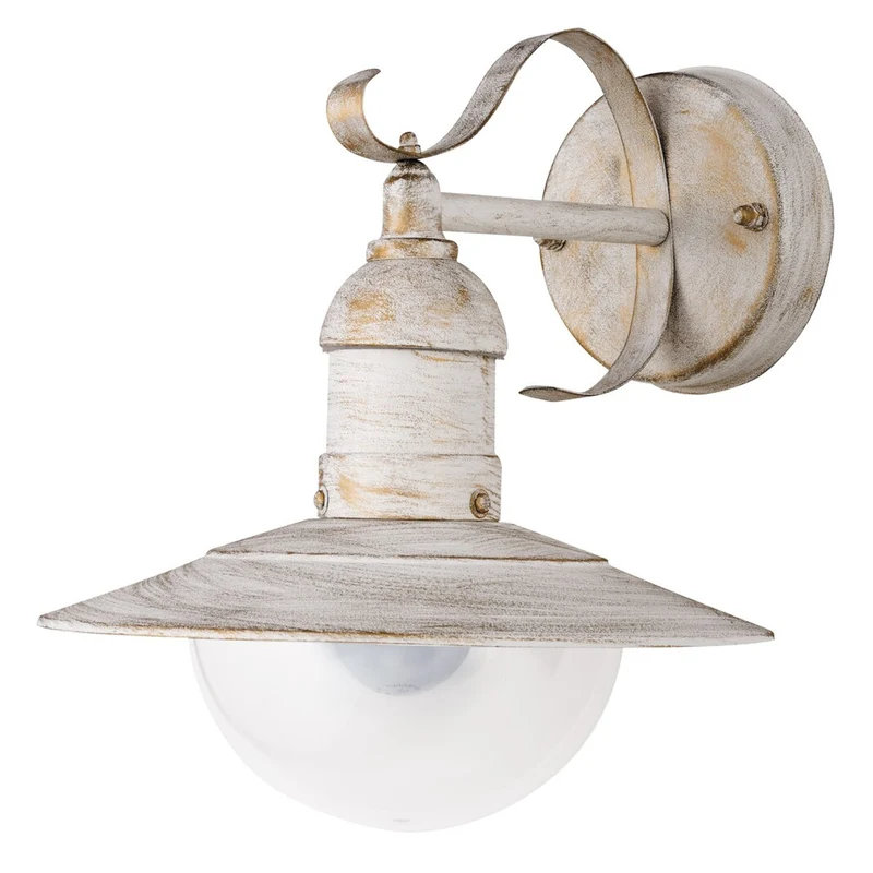 Rabalux wandlamp voor buiten, IP44, E27, max 60W, wit antiek, Oslo