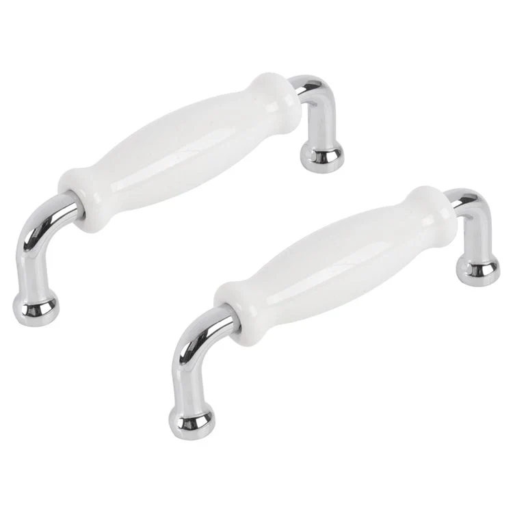 Differnz meubelgreep keramiek, chroom wit 106x37mm 2st