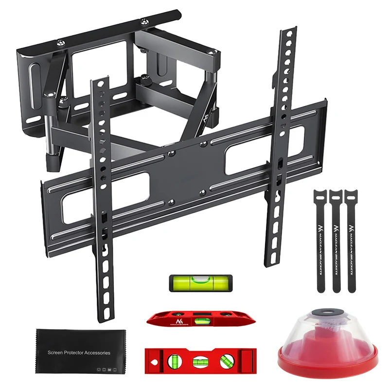 Maclean TV steun, max VESA 400x400, 32-75", 50kg, horizontale en verticale hoekverstelling, profiel 80-380mm, zwart, MC-788