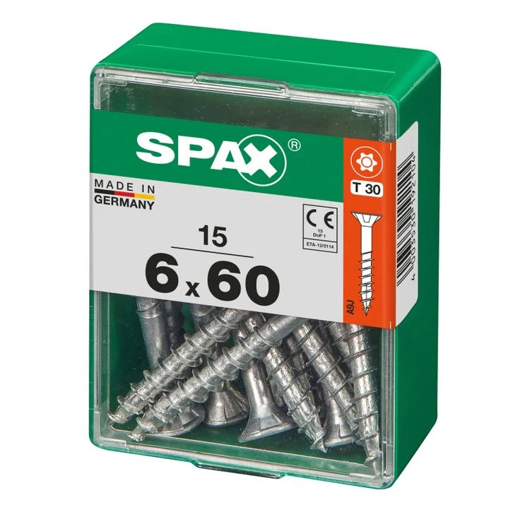 Spax schroef T-star plus verzonken kop 6x60mm 15st