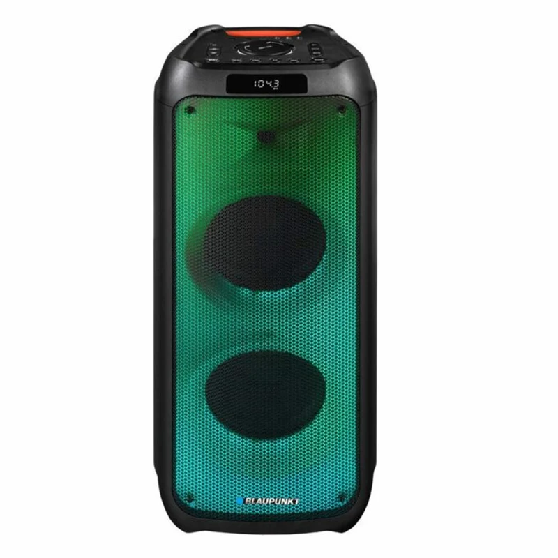 Blaupunkt - PartyBox draagbare Bluetooth-luidspreker met Karaoke-functie Gitaar-ingang TWS Radio AUX USB microSD Afstandsbediening Disco LED-verlichting