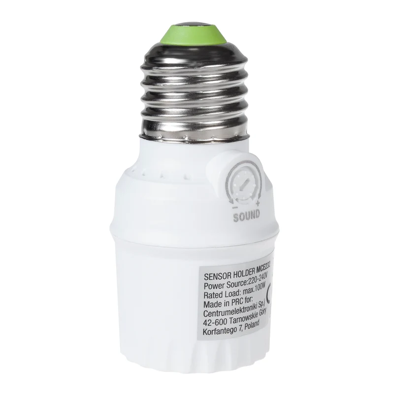 Lampfitting met geluidssensor Maclean, E27 met geluidssensor, max. 100 W, bereik 30 dB - 90 dB, MCE232