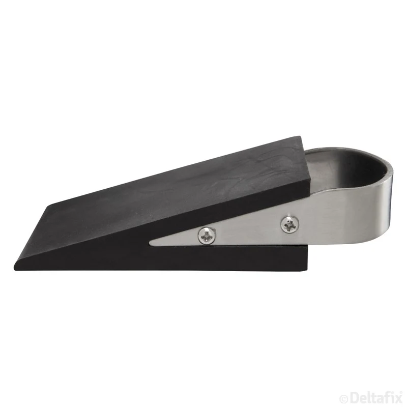 Deurstopper wig rubber/RVS 13cm