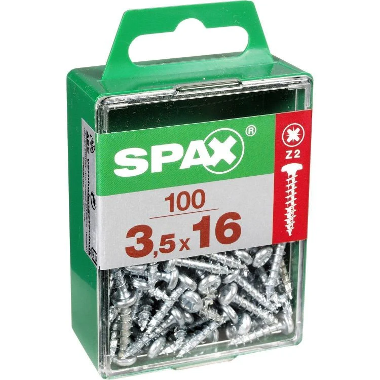 Spax schroef pozidrive bolkop 3x16mm 100st
