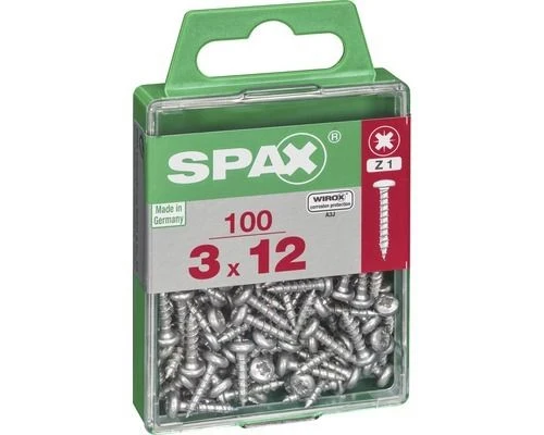 Spax schroef pozidrive bolkop 3x12mm 100st