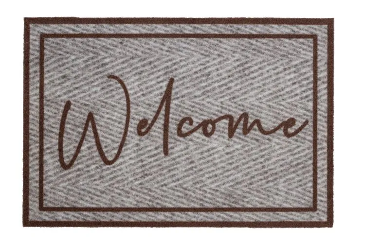 Hamat schoonloopmat Welcome grijs 50x75cm