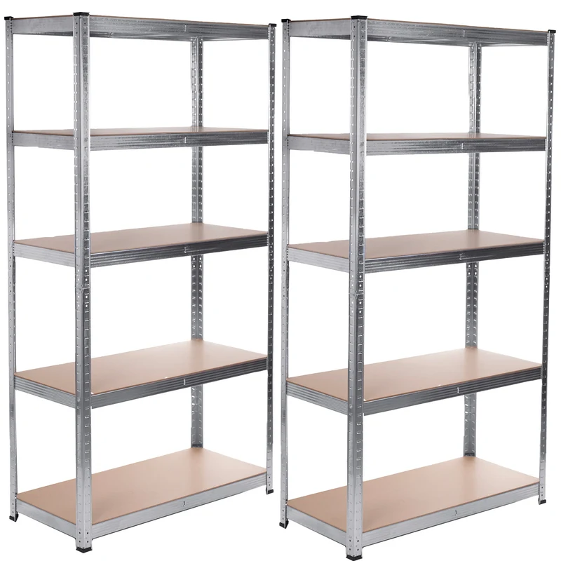 GreenBlue - Set van 2 - 5 planken - Opbergrek / Stellingkast -voorraadkast -Magazijnstelling - 180x90x40cm - Metaal