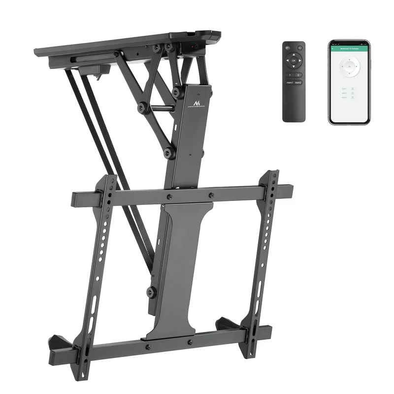 Maclean - Elektrische TV-beugel voor schuine wanden 32"-70" 35kg - VESA 600x400 - Afstandsbediening