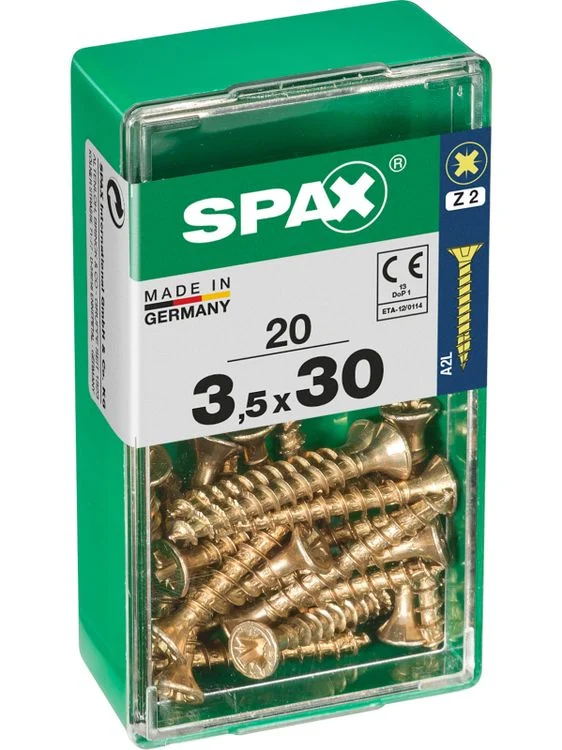Spax schroef pozidrive verzinkt 3,5x30mm 20st