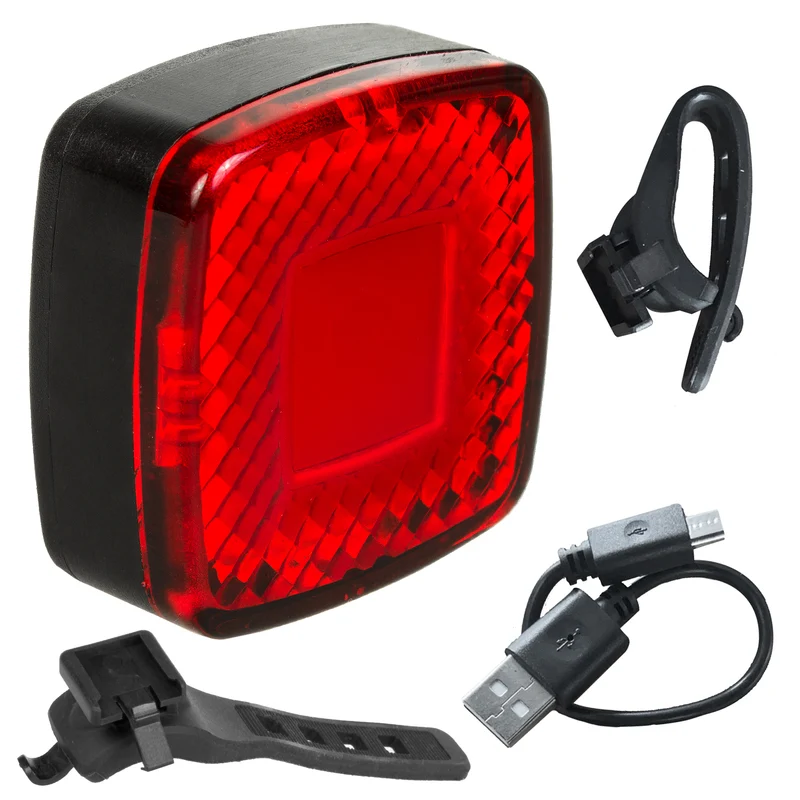 Maclean - MCE355 - LED Fiets Achterlicht - 3 lichtmodi: SMART, 100% steady, Flash - Hoge helderheid: 125 lumen - 37x37x16mm