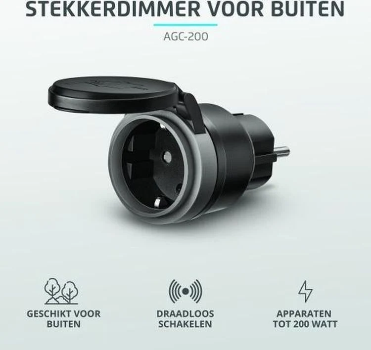 Klik Aan Klik Uit Startlijn opbouw stekkerdimmer zwart 200W
