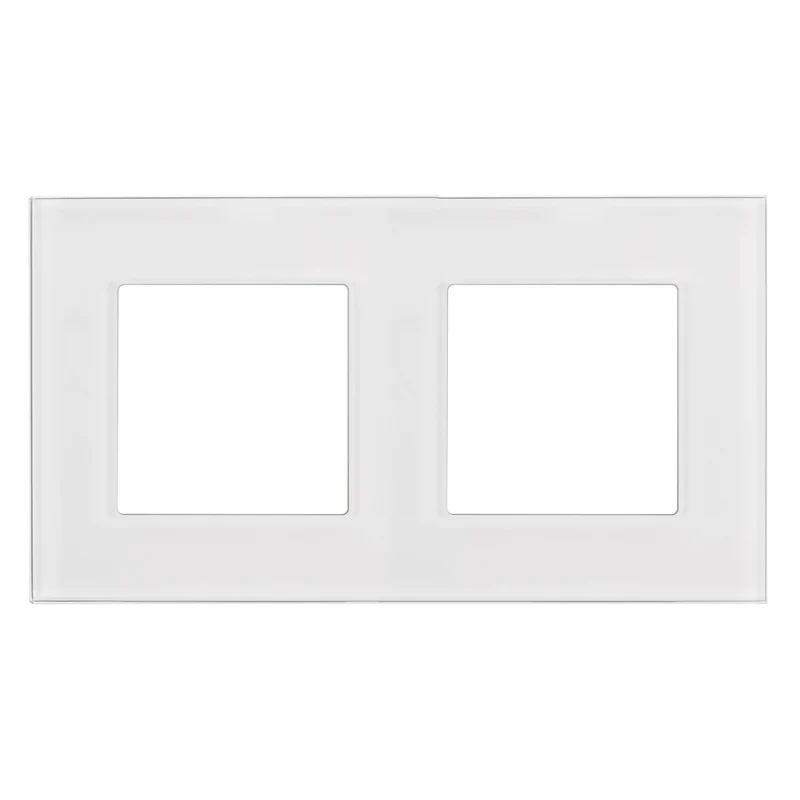 Maclean - 2-voudig glazen frame voor wandcontactdoos / Modulaire wandcontactdoos inbouw (2-voudig glasraampaneel voor wandcontactdoos, wit)