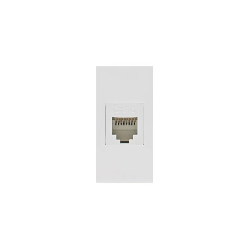 Maclean MCE725W LAN-aansluiting CAT.6 Universele netwerkaansluiting Modulaire wandcontactdoos Inbouwdoos Inbouw Wit