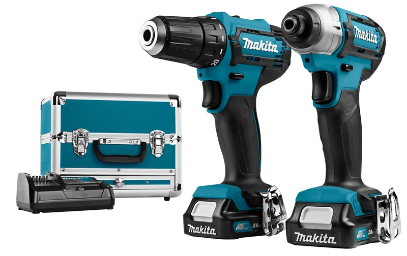 Makita set accuboor- en slagschroefmach 12V met koffer 2 accu's