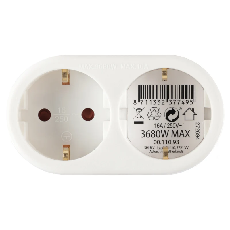 Q-Link verloopstekker 2-voudig horizontaal wit