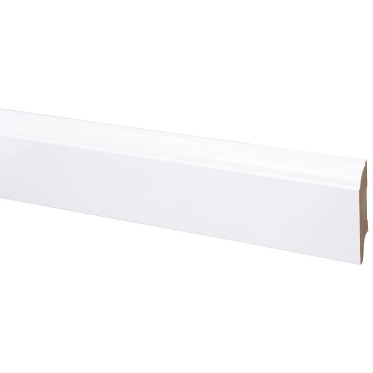 Muurplint MDF gelakt wit 244x7,9x1,8cm
