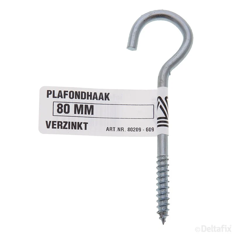 Deltafix plafondhaak verzinkt zilver 80mm