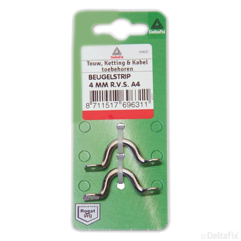 Deltafix beugelstrip 4mm RVS 2st