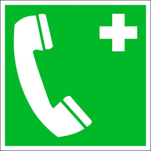 Pickup pictogram telefoon voor eerste hulp 150x150mm