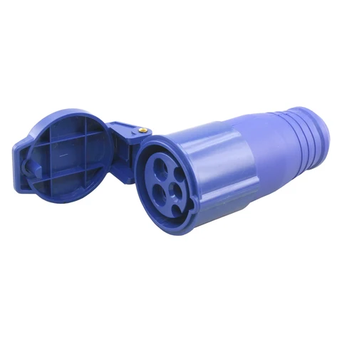 Contrastekker met randaarde 16A blauw