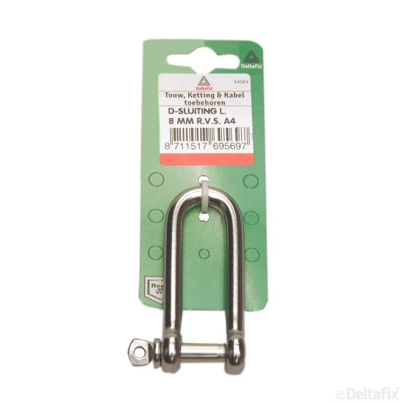 Deltafix D-sluiting RVS 8mm