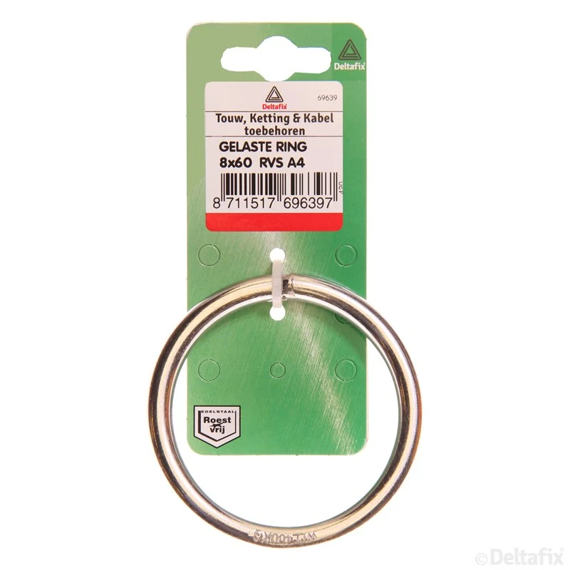 Deltafix ring RVS 8x60mm