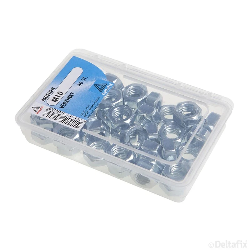 Deltafix moer verzinkt staal M10 40st