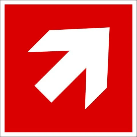Pickup pictogram richtingspijl 45° 150x150mm