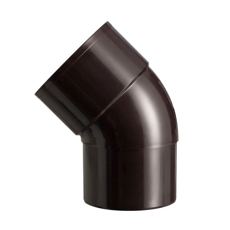PVC bocht 45º HWA bruin 1xlijmmof 80mm