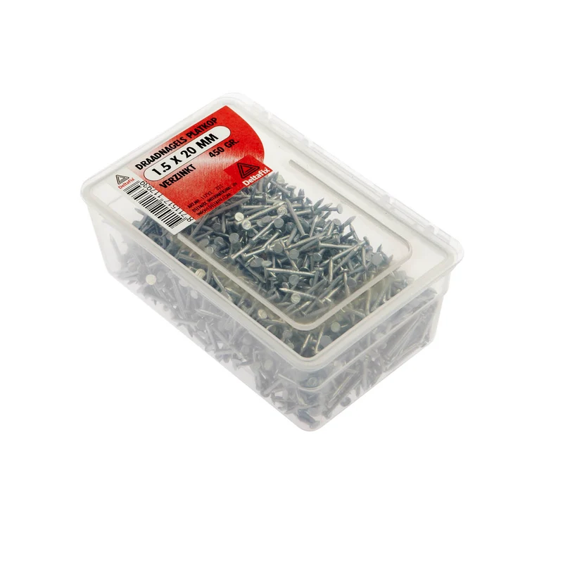 Deltafix draadnagel verzinkt staaldraad zilver 1,5x20mm 450gr