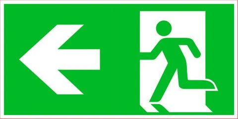 Pickup pictogram nooduitgang zelfklevend 200x100mm