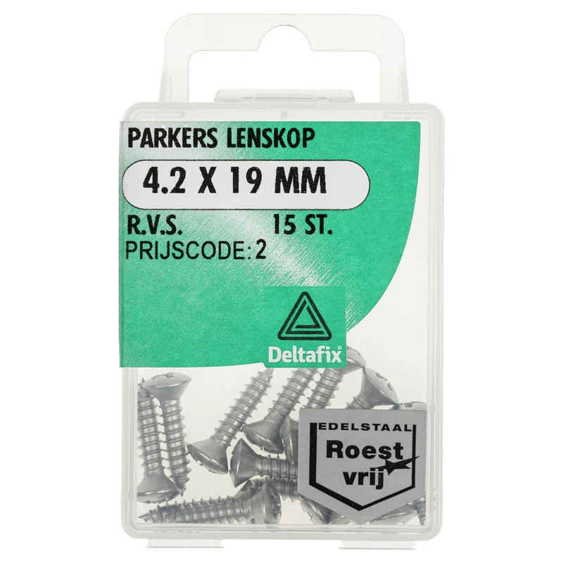 Deltafix plaatschroef philips kop lenskop 4,2x19mm 15st