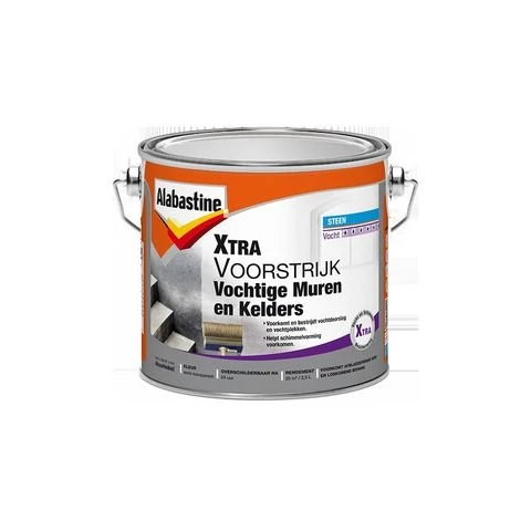 Alabastine Xtra Voorstrijk vochtige muren en kelders mat wit 2,5l