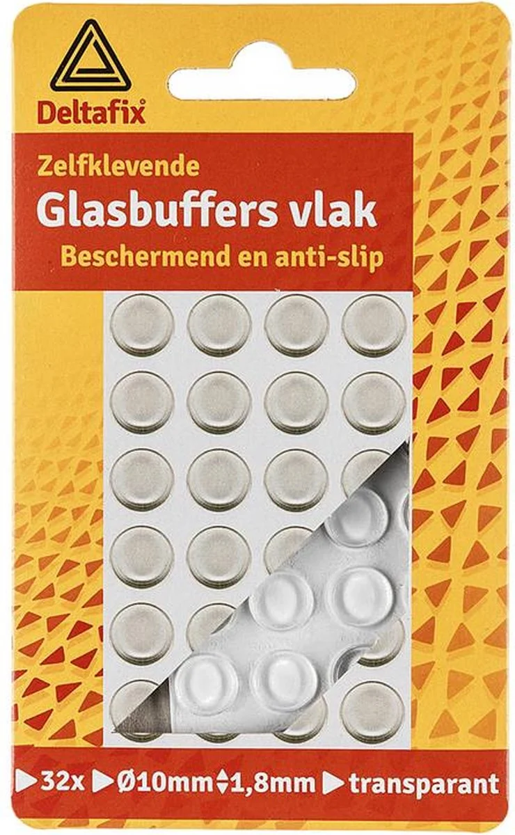 Deltafix glasbuffer rond transparant 10x1,8mm 32st