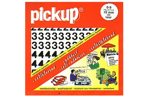 Pickup Helvetica plakcijfer boekje 0-9 mat zwart 10mm