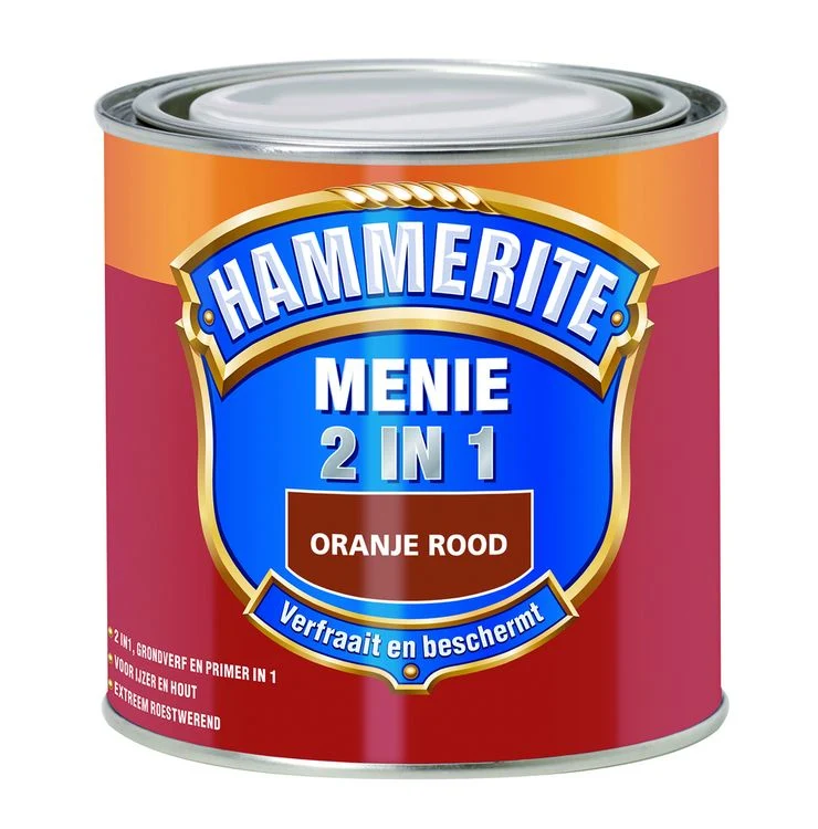 Hammerite Menie metaallak mat oranje, rood 250ml