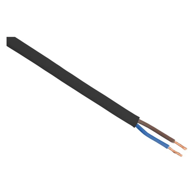 Huishoudsnoer plat 0,75 qm zwart 5m