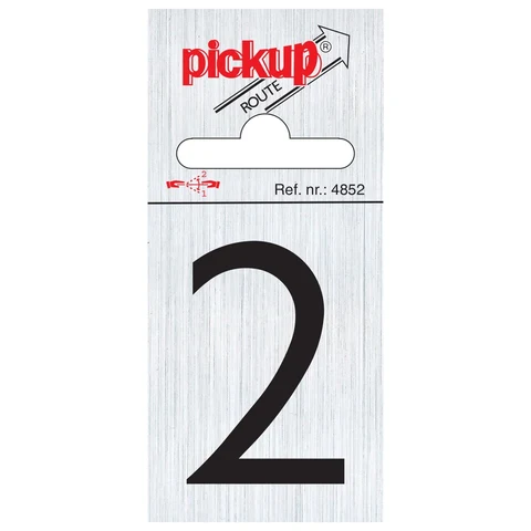 Pickup pictogram route cijfer 2 aluminium 60x44mm