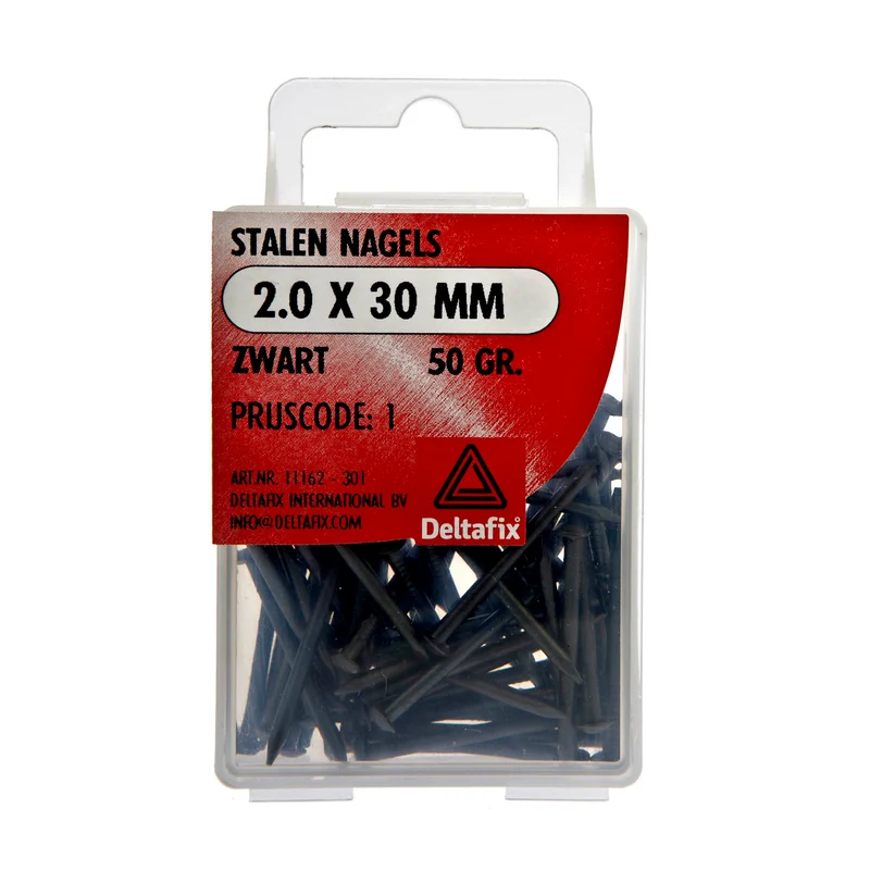 Deltafix nagels afgeplatte bol-verzonken kop gehard staal 2x30mm
