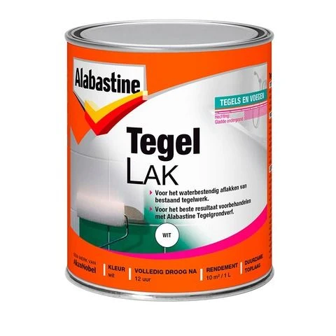 Alabastine tegellak waterbestendig glans wit 1L
